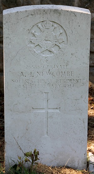 Private Arthur James Newcombe grave