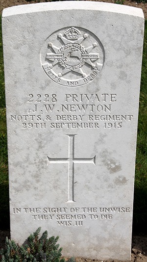 Private John William Newton grave