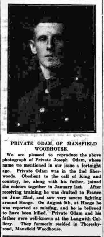 Private Joseph Thomas Odam
