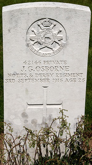 Private John George Osborne grave