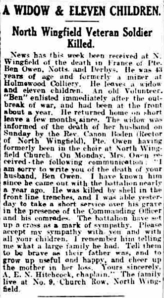 Private Benjamin Owen article