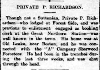 Private Percy Edward Richardson