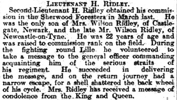 Second Lieutenant William Hector Mather Ridley art