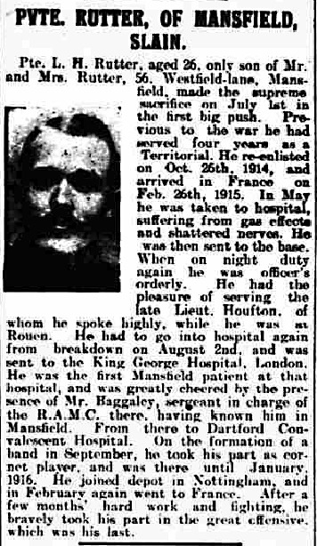 Private Laurence Henry Rutter