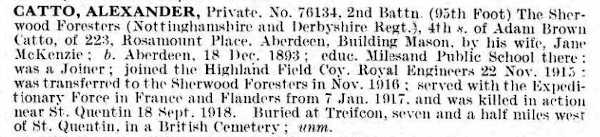 Private Alexander Catto article